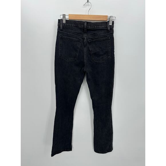 Abercrombie Womens The Skinny High Rise Denim Jeans Size 25 Black Ankle Slit - Picture 2 of 7